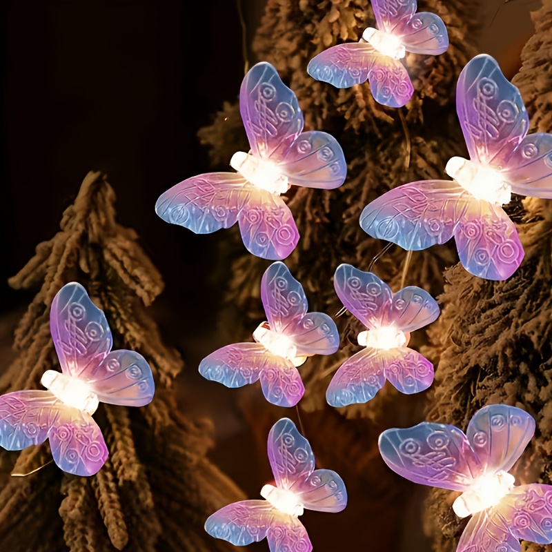 TEMU Blue-purple -shaped String Lights, Valentine's Day Holiday Decorations, String Lights For Bedroom And Living Room Decor, String Lights For