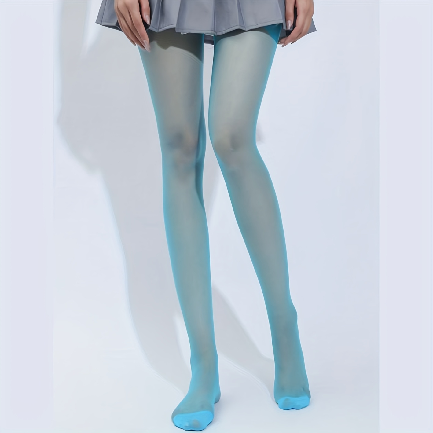 womens mint blue green colored stockings ultra thin   colored base layer tights 1 pair