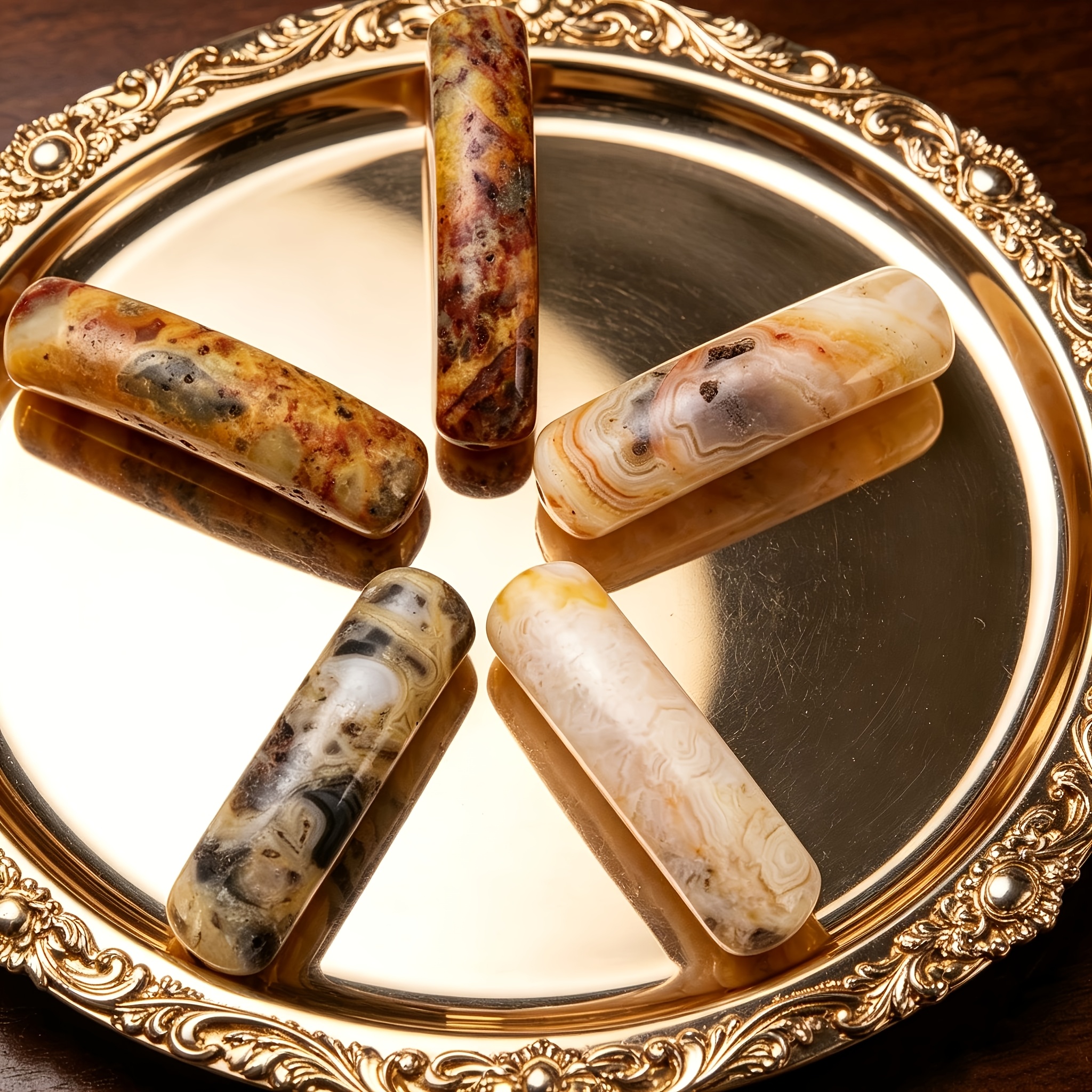 Natural Agate Stone Curved Rectangle Beads for Jewellery Making