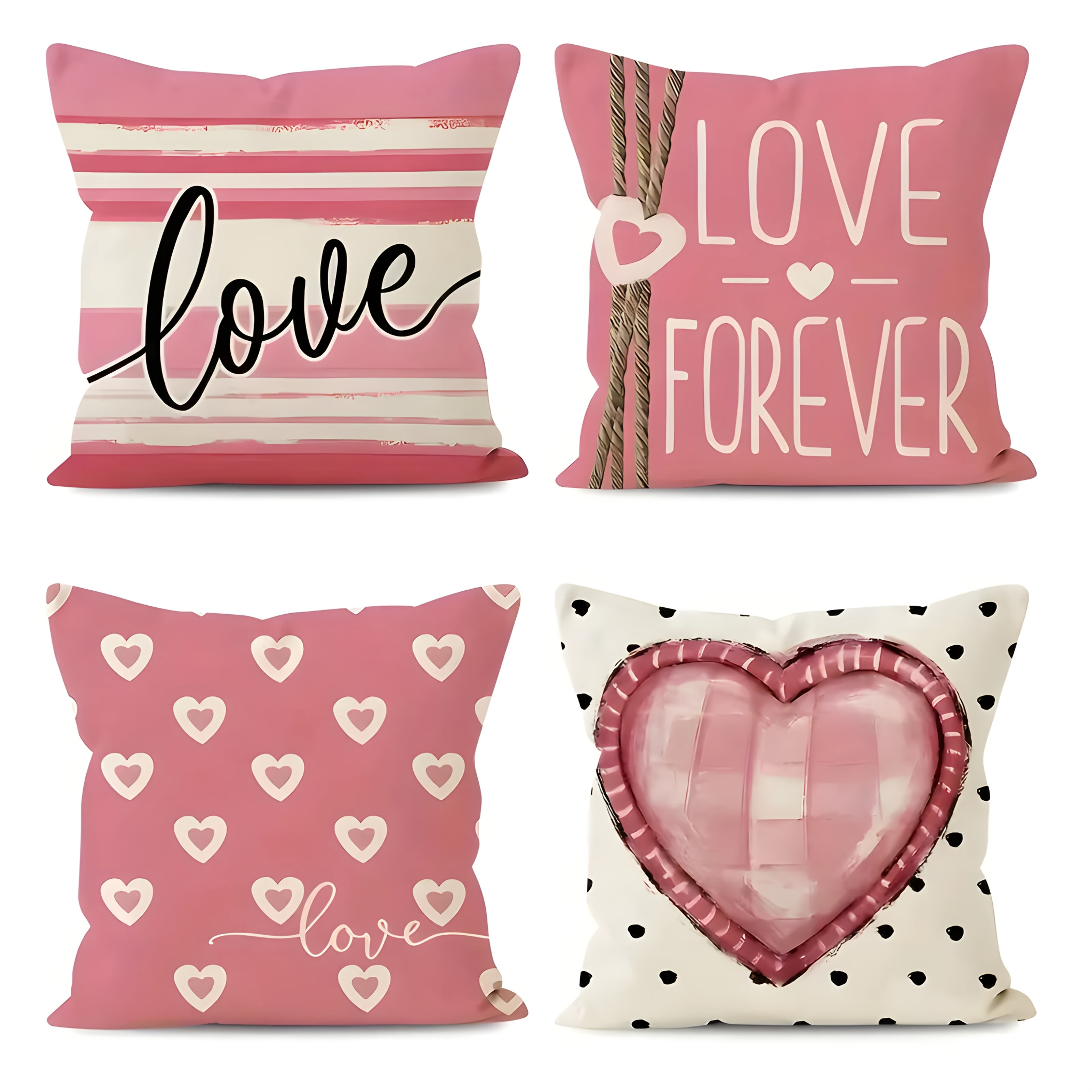 

4pcs Valentine's Day Pillow Set, Suitable For Bedroom, Sofa, Living Room, Office, Hotel, Farmhouse, Party, Restaurant Decoration (without Pillow )