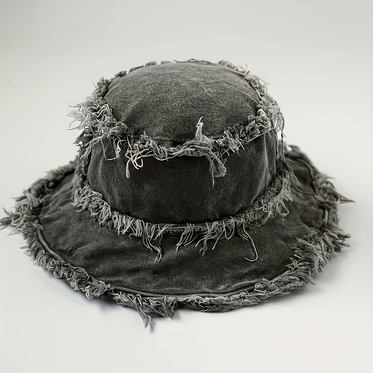 TEMU Vintage Bucket Hat Frayed Bucket Hats, Wide Brim Outdoor Sun Hats, Summer Beach
