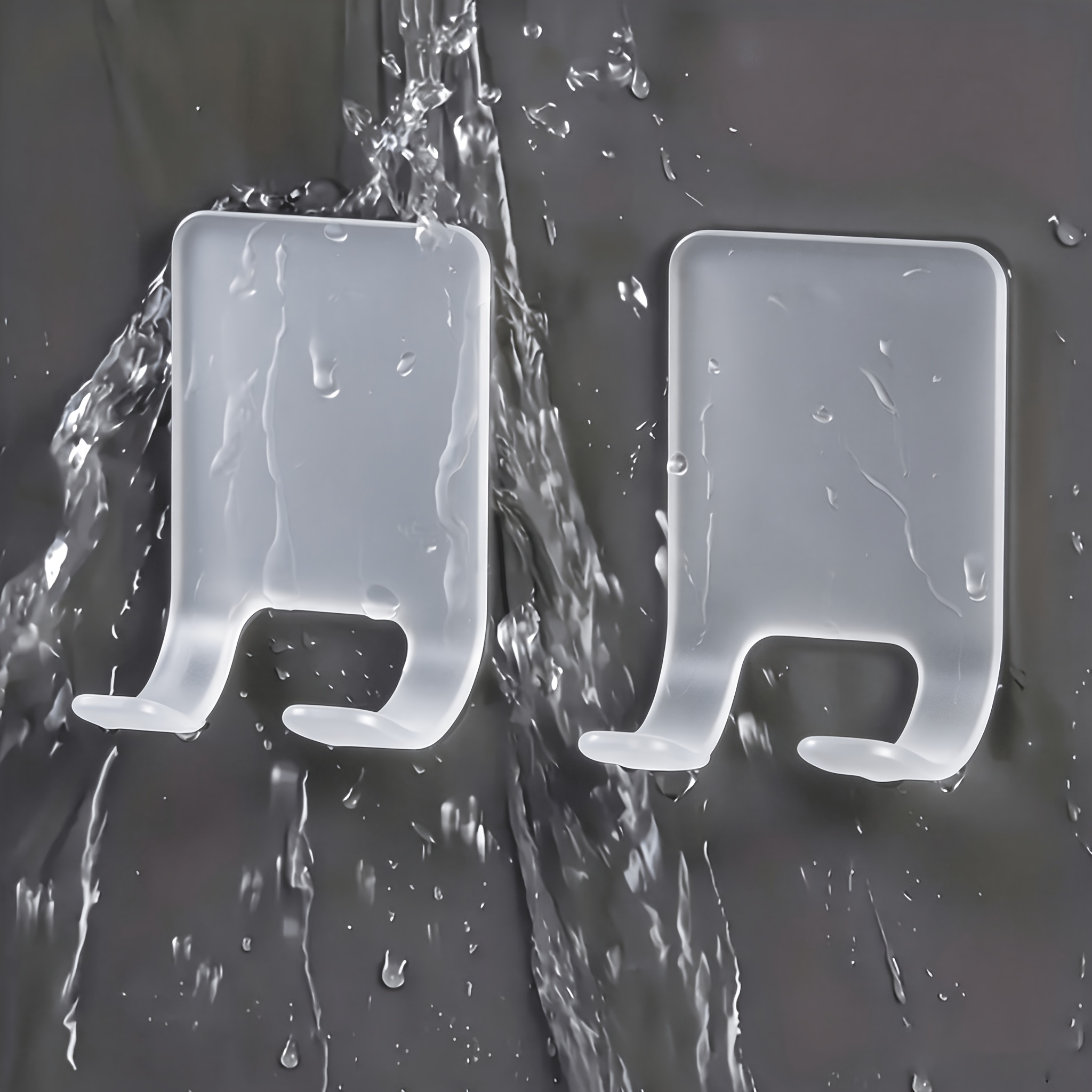 TEMU 2 Stk. Wandmontierter Rasiererhalter für die Dusche mit wasserfesten Haken & Kleber, geeignet für Badezimmerorganisation,
