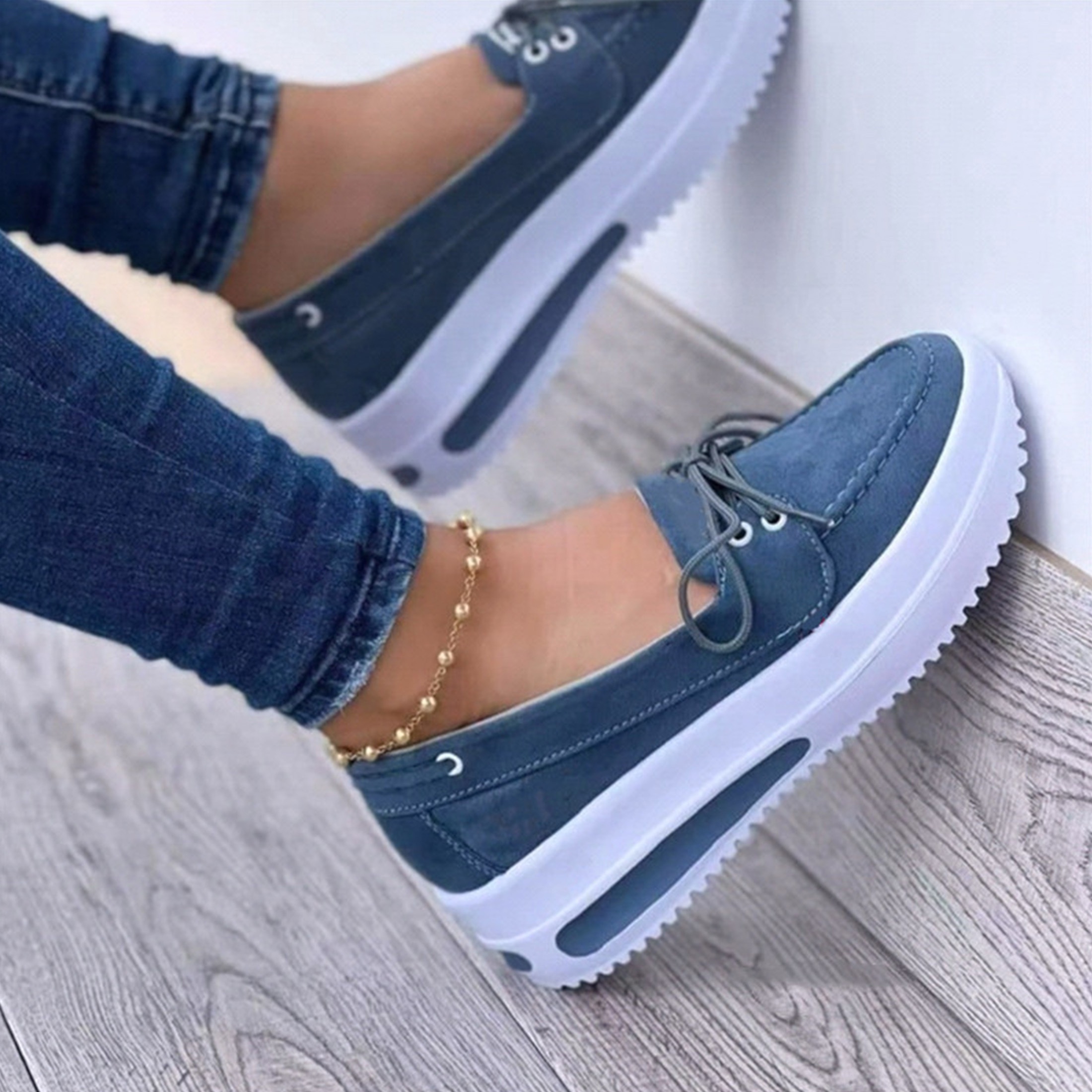 

Women's Wide Loafers Shoes Suede Moccasins Wide Platform Shoes Moccasin Penny Loafers Slip On Work Shoes Casual Shoes Ladies Comfort Walking Shoes