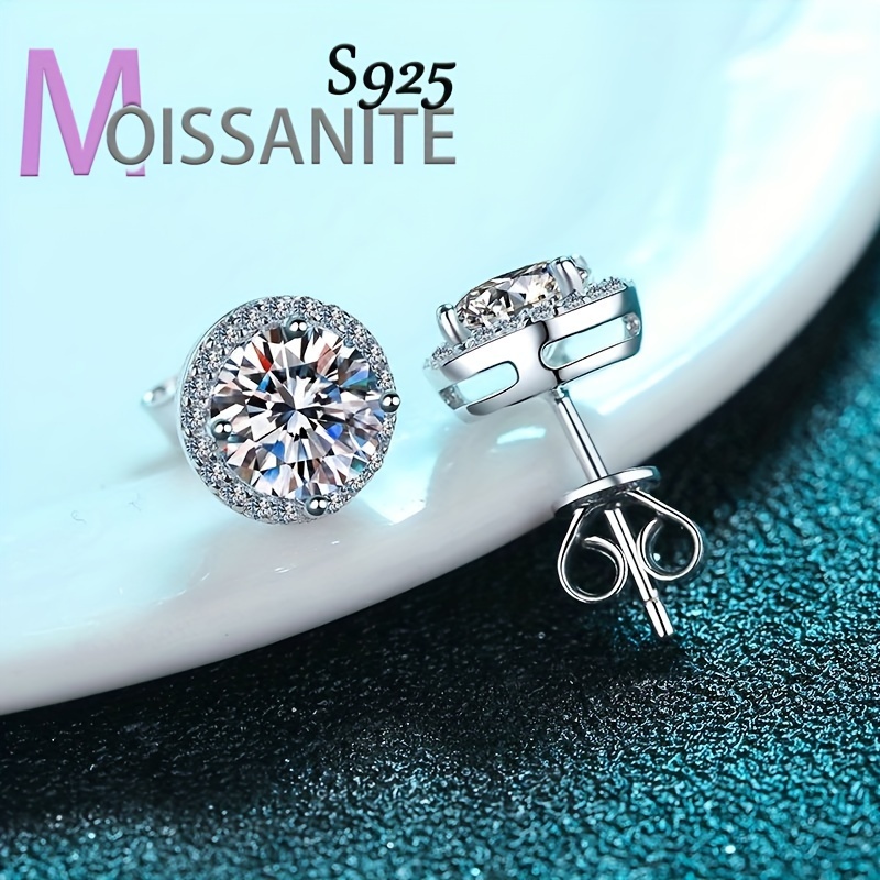 

925 Moissanite , 0.5 / 1 -per-stone, , Unisex For , & , Box Included, . 3g