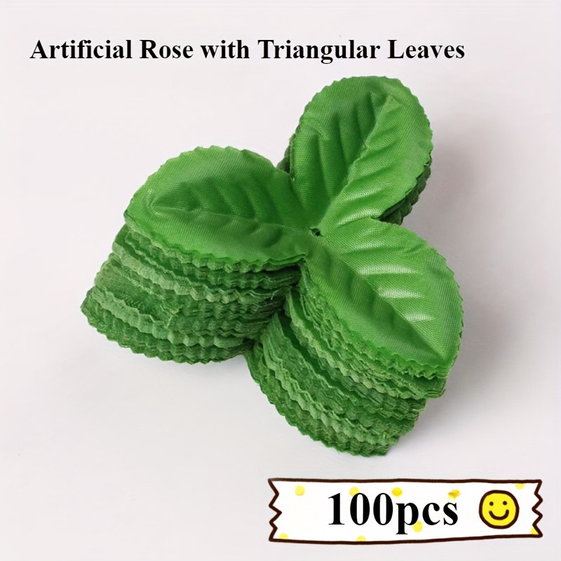 100pcs Of Artificial Rose Triangular Leaves, Suitable For Wedding Decorations And Home Decor - Triangular Artificial Leaves For Floral Arrangements Styling