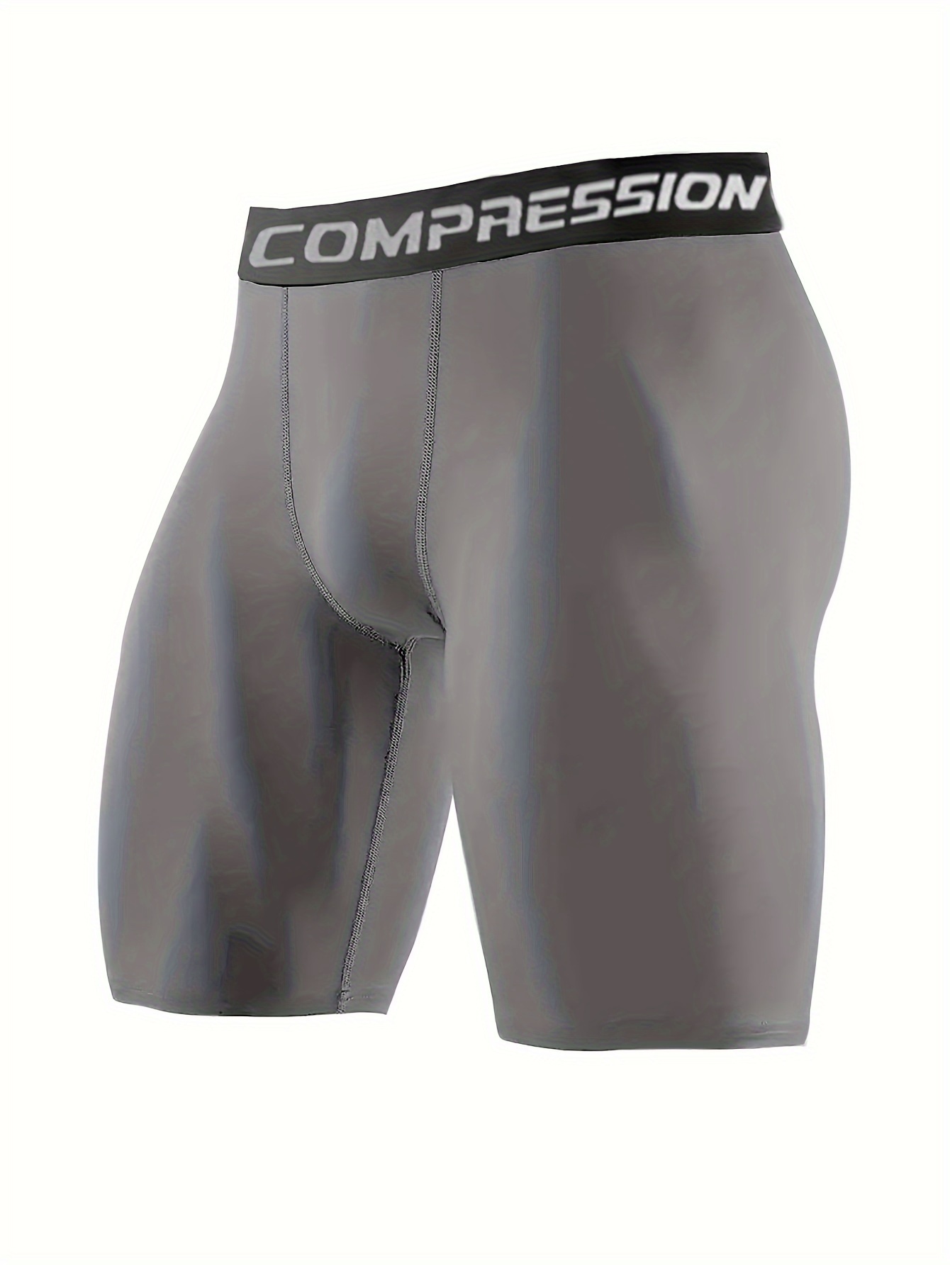 Men's Quick-Dry Compression Shorts - Athletic Tight Fit with Elastic Waistband, Breathable Polyester Blend, Ideal for Basketball, Running & Training, Black, PLUS SIZE
