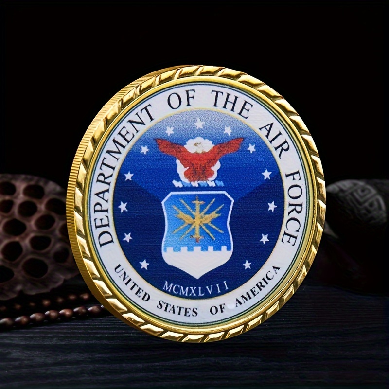 

Us Commemorative Coin, Iron, Blue, Novelty Collectible, Air Force , 1pc, Coin Collectible, 1.5 Inches Diameter