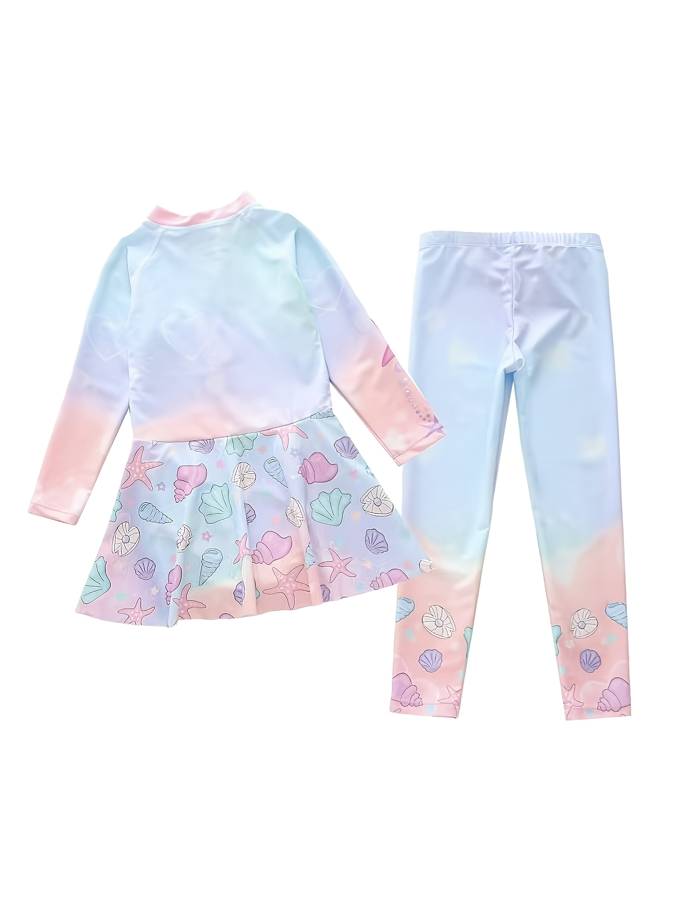 Girls' Modest Long-Sleeve One-Piece Swimsuit