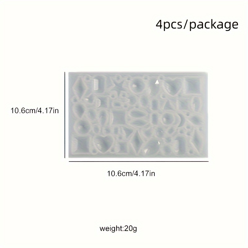 Diy 4pcs Multi-gemstone Patch Silicone Mold Multi-shape Ear Pendant Creative Production Of Small Pendant Decorative Arts And Crafts
