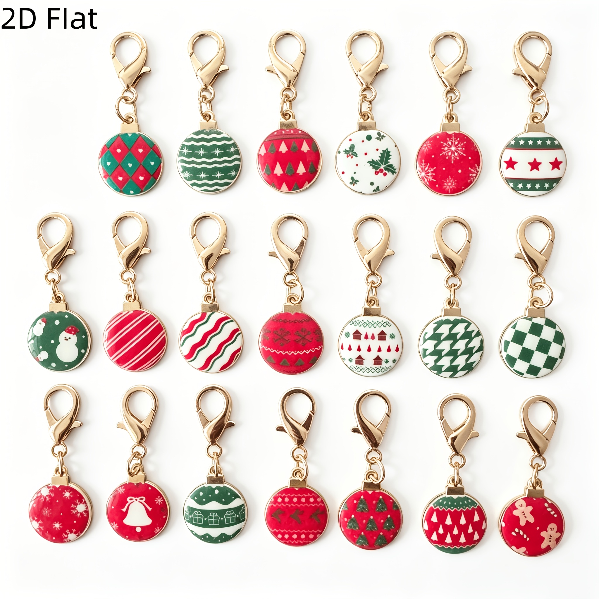 TEMU 2d Flat, 20pcs Christmas Keychain Bulk For Men Adults - Seasonal Party Business Team Celebration Thank You Gift - Vintage Enamel Gingerbread For