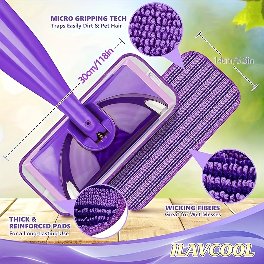 TEMU Compatible For Jet Reusable Microfiber Mop Pads Suitable For Wet Mopping, Washable Refillable Floor Cleaning Cloth With , Use, Durable Suitable