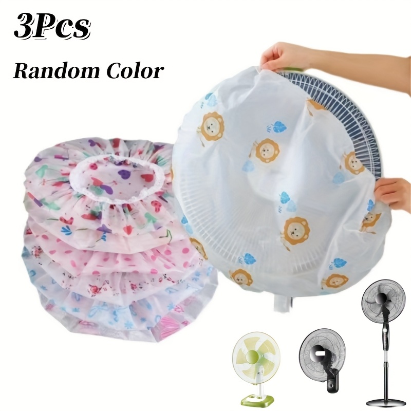 3 piezas Funda antipolvo para ventilador eléctrico de piso, cubierta universal para calefactor y ventilador doméstico, montaje en pared o escritorio, accesorio grande para electrodomésticos, color aleatorio