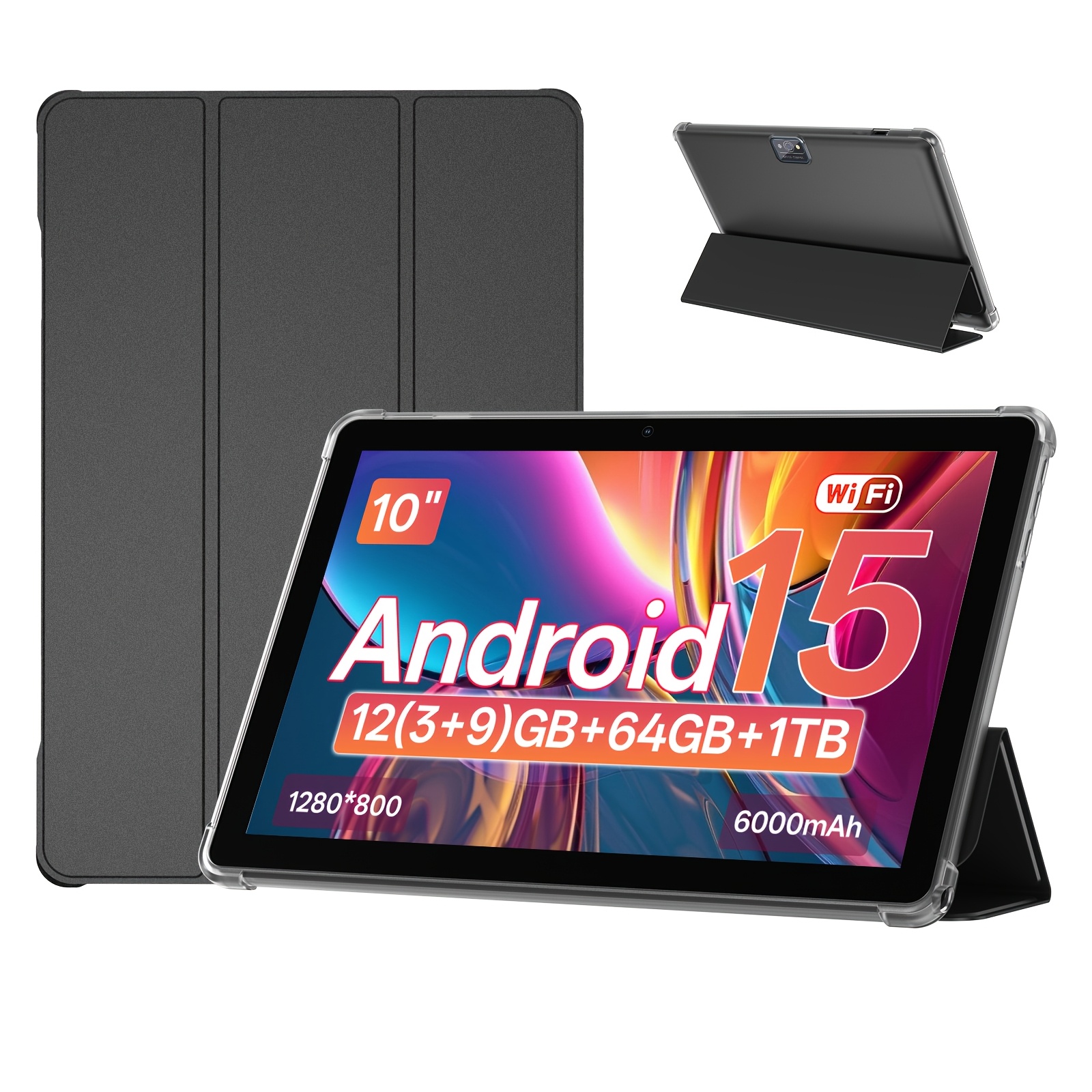 TEMU Tablette Android 15 Nouvelle Sortie 2026, Écran HD 10", RK3562 -Core, 12(3+9)Go+64Go+1To Extensible, 6000mAh, WiFi 6, Cadeau de Noël Idéal pour