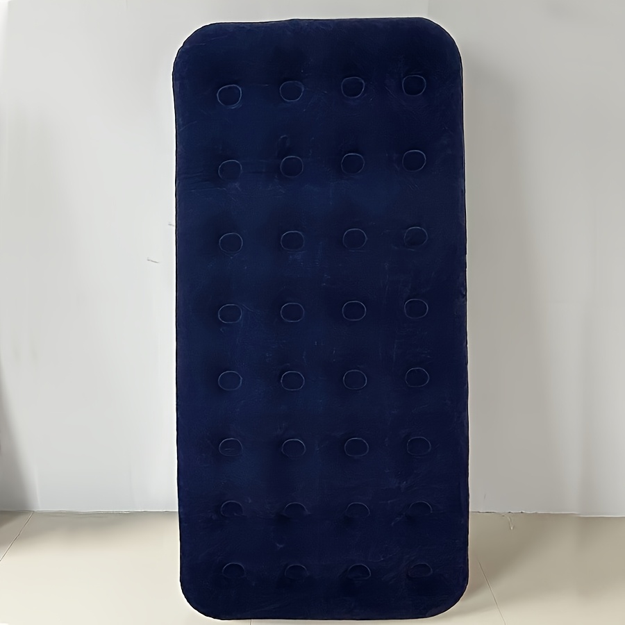 1pc Flocking Pvc Air Mattress Random Color Single Size Outdoor Camping Folding Sofa Office Products