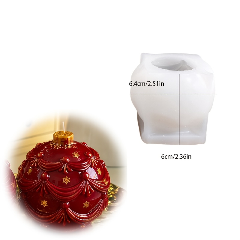TEMU Stampo in silicone resina per palline colorate natalizie, motivi a , palline a , decorazioni per candele, stampi in silicone per scrivanie