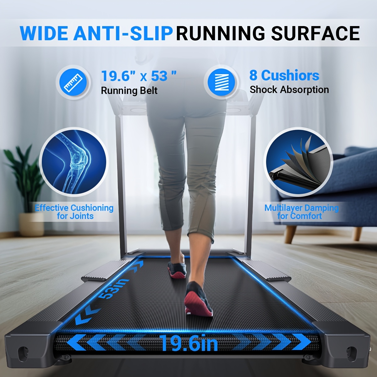 treadmill with 15 auto incline 500 lb capacity 4 5   folding electric treadmill up to   mph speed 15 level adjustable brushless motor quiet running holder for cup phone Product details 4