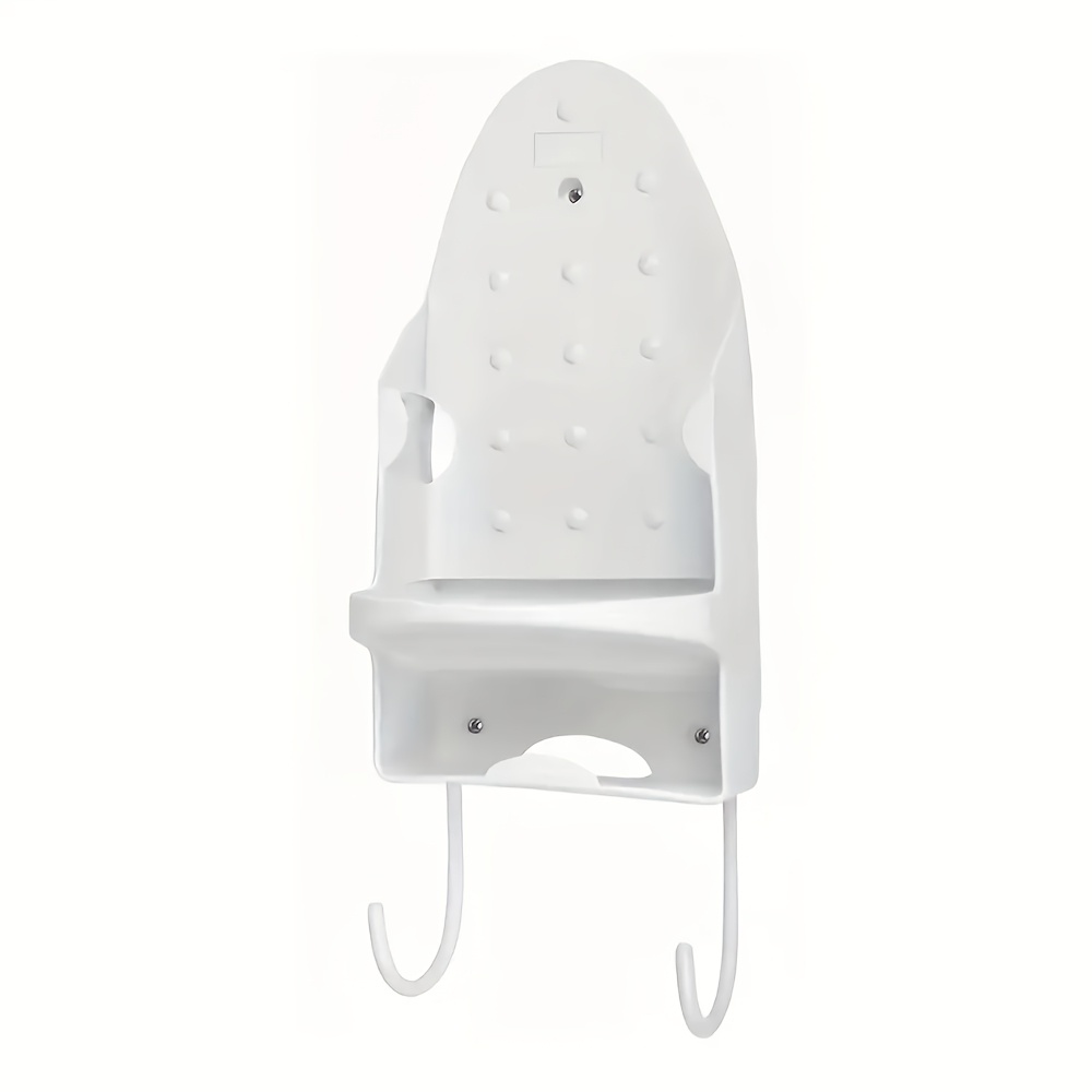 TEMU Heavy-duty Metal Wall-mounted Ironing Board Holder With Double Hooks - Sturdy /steamer Stand, Space-saving Design, Compatible With All Standard