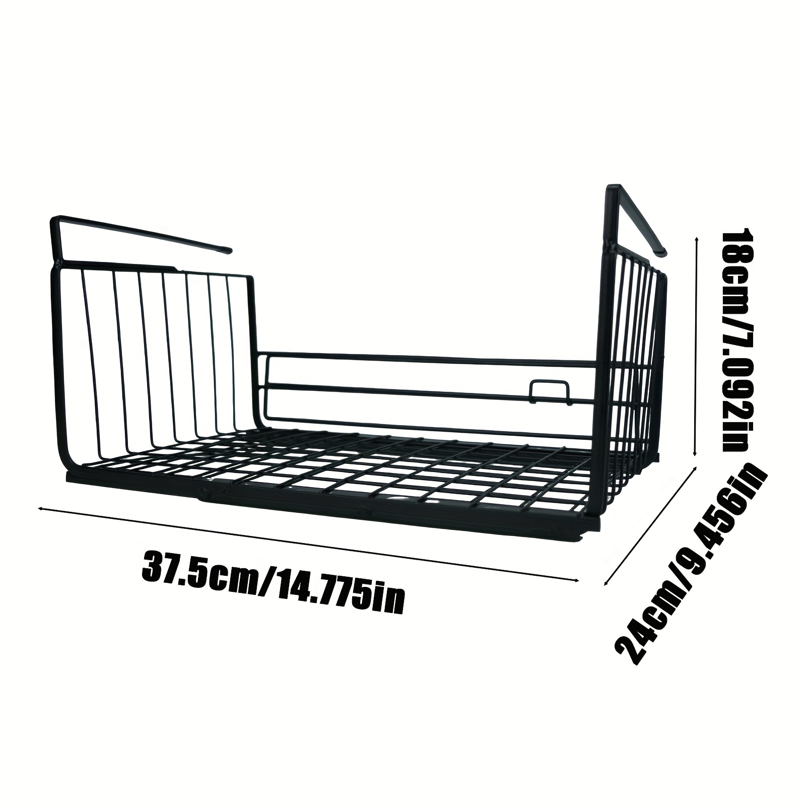 E-shop Ausziehbares Metall-Hängeregal, 31-61 cm, Bohrfreie Montage, Vielseitiger Organizer für Küche & Bad, Europäisches Eisenkunst-Design mit