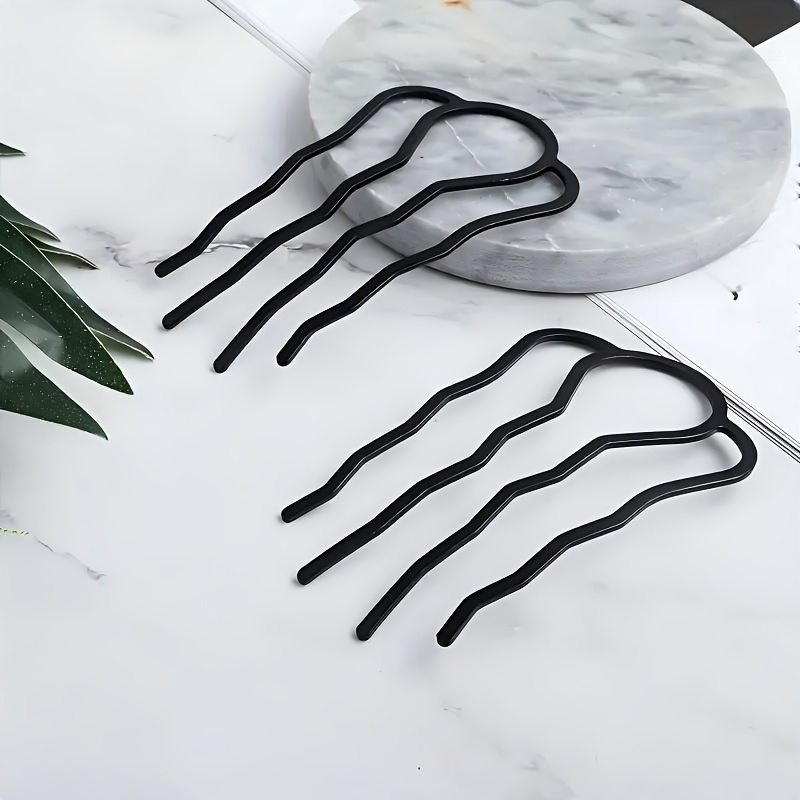 Image of 2pcs Four-tooth Hair Styling Comb, Easy Temperament Hairpin, Hair Clip, Hair Stick Headwear