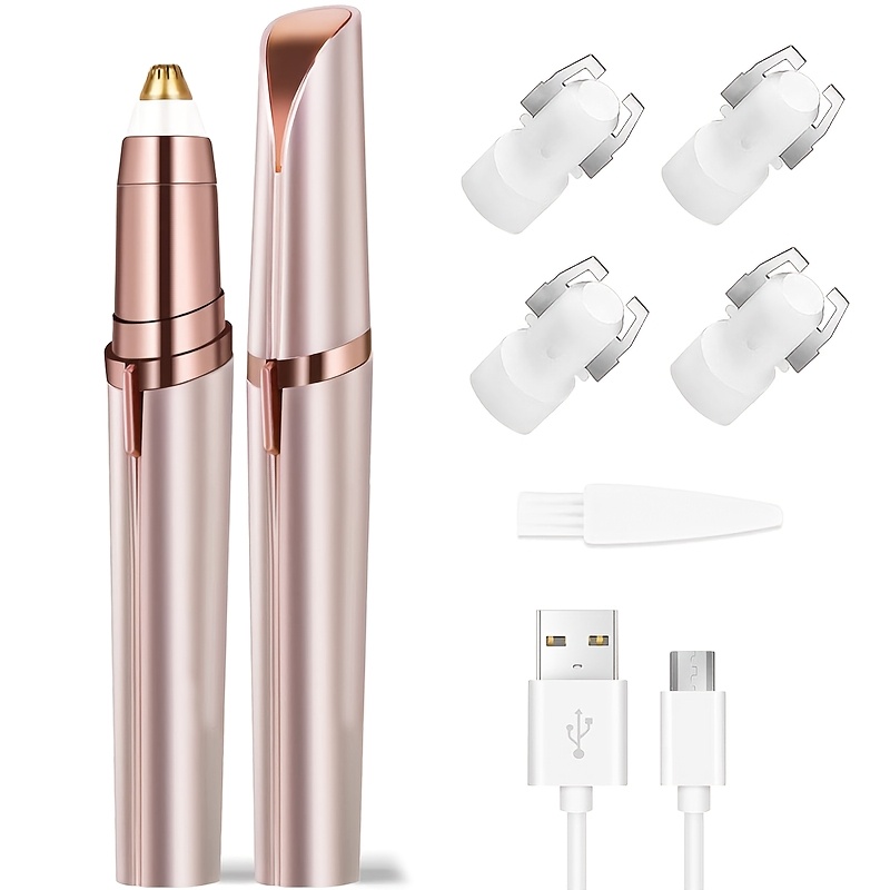 TEMU Portable Electric Eyebrow Trimmer, Bikini Trimmer, 5 , Women's Eyebrow Pencil, Start, Usb Rechargeable, Facial Hair Removal, Beauty Trimmer,