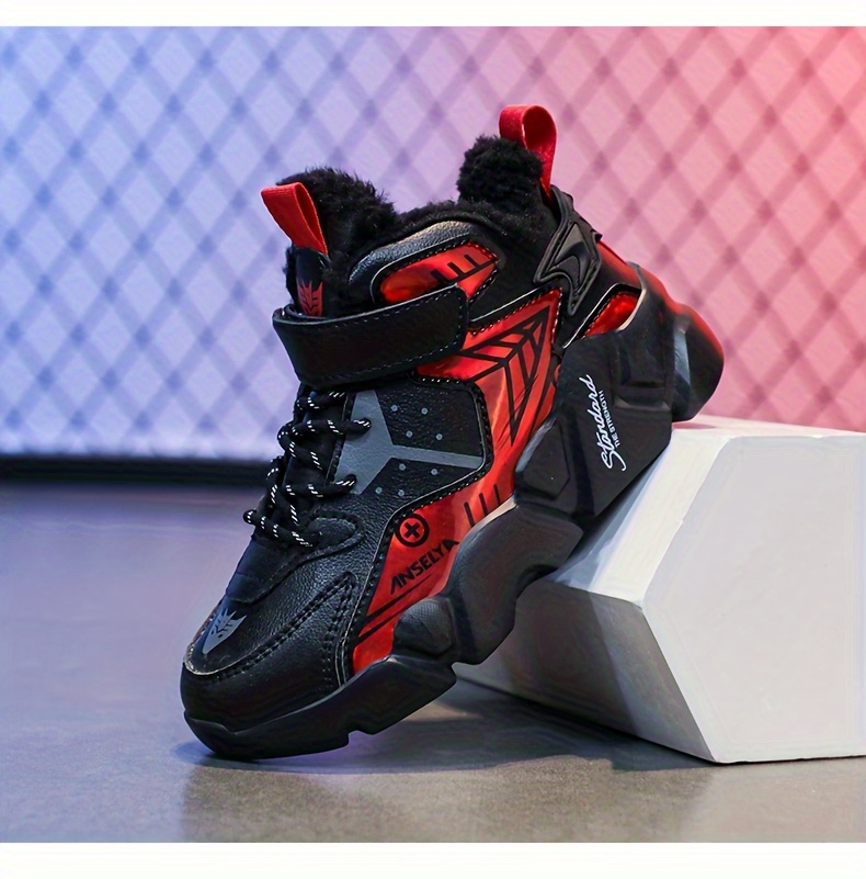 Jongens Sneeuwlaarzen met Dikke EVA Zolen en Pluche Voering, Jongens Casual Schoenen, Lichtgewicht Modieuze Trendy Schoenen, Sportieve School Schoenen voor Jongeren, Buitenshuis Hardloopschoenen voor Jongens, Grote Warme Kinderen Schoenen Herfst- en Wintermodellen