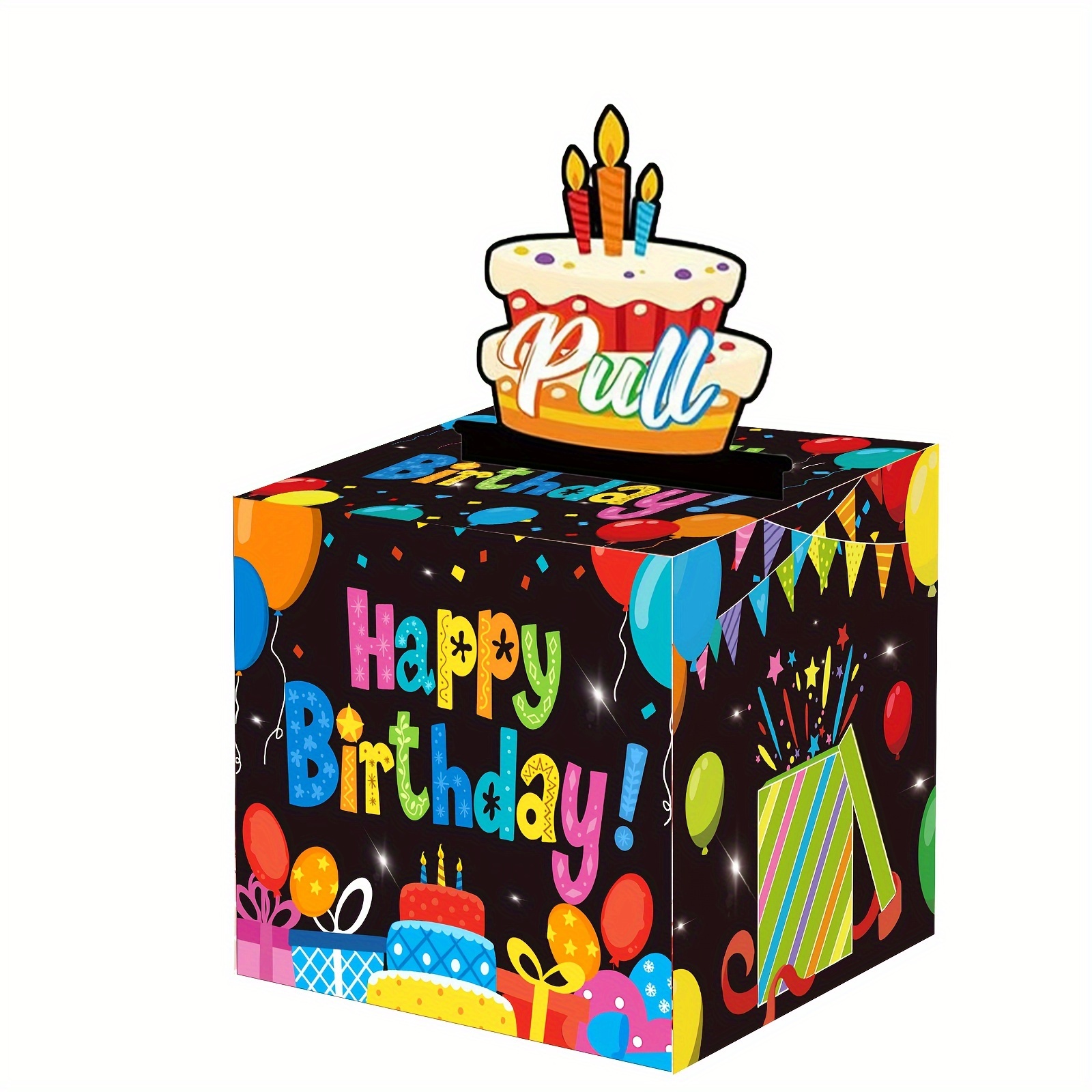 生日主题箱快乐生日贺卡和透明袋惊喜箱现金适合庆祝生日活动万圣节快乐生日送家人朋友给他一个难忘的生日