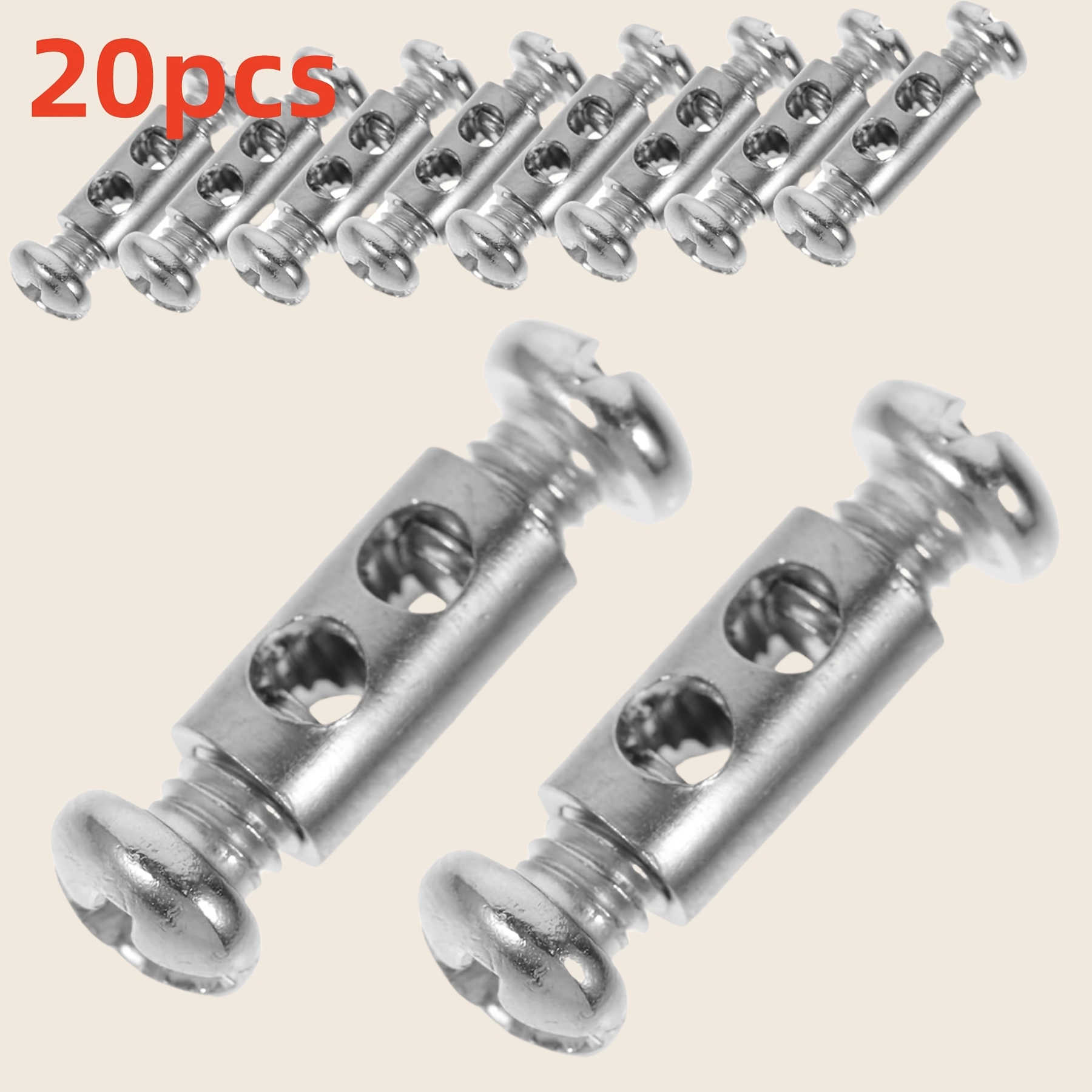 Image of 20 Adjustable Upgraded Steel Wire Rope Cable Clamps With Double Hole Cable Clamps (0.3cm/0.11in Wire Holes), Suitable For Deck Rope Clamps And Solar Panel Wires