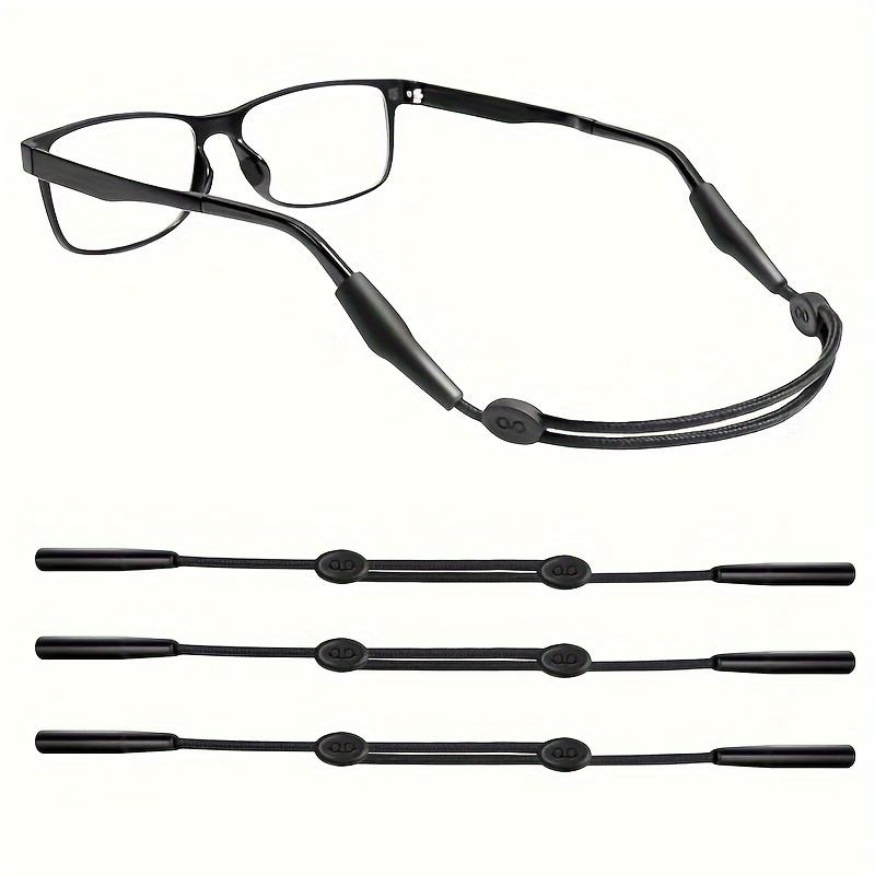 

3pcs Retractable Silicone Glasses Strap Holder Anti Slip Glasses Cord Rope, Adjustable Sports Sunglasses Chain Lanyard Eyewear Retainer Women Men