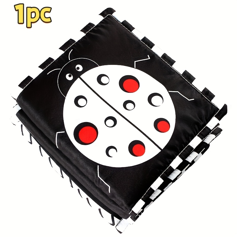 Image of Black And White Baby Toys, High Contrast Sensory Toys For Newborns' Early Education Aged 0-3 To 3-6 Months, Baby Crawling Time Toys, Visually Stimulating Foldable Cloth Books (unisex)