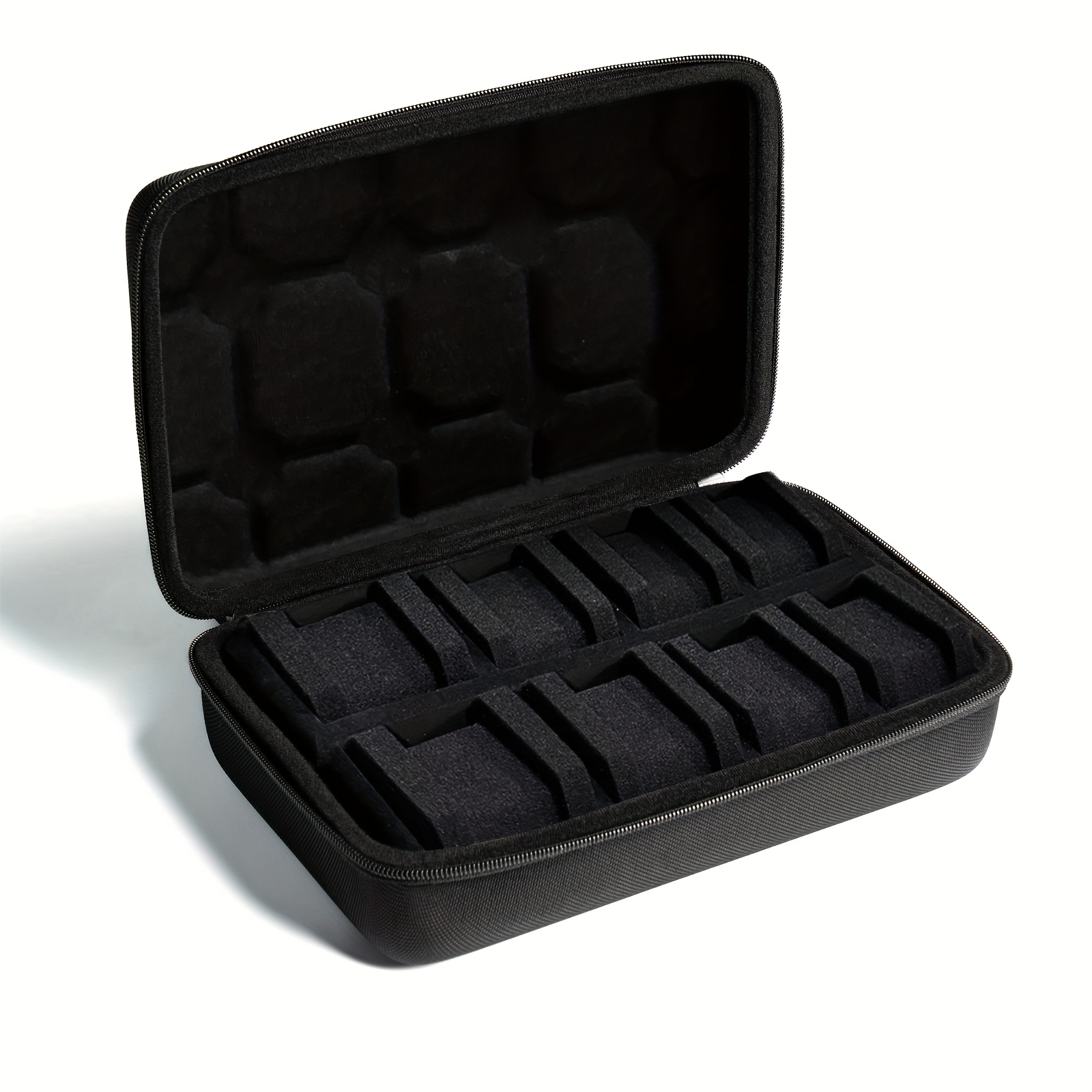 TEMU Robuste schwarze Aufbewahrungsbox für 8 Uhren - Ideal für Herren- und Damenuhren, Smartwatches - -Design, weiche Innenpolsterung, für