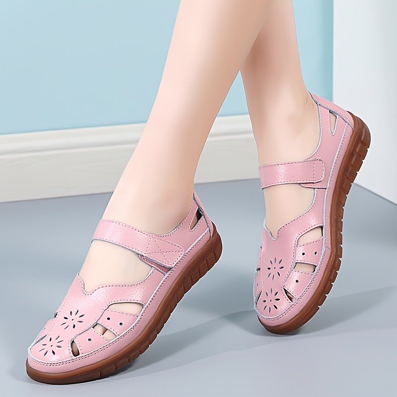 Women's Classic Synthetic Leather Casual Flat Sandals
