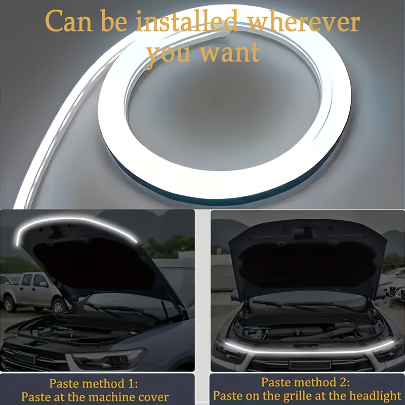 TEMU 59-inch Led Car Light Bar - Versatile White Light For Hood & Tail, For Cars & Suvs