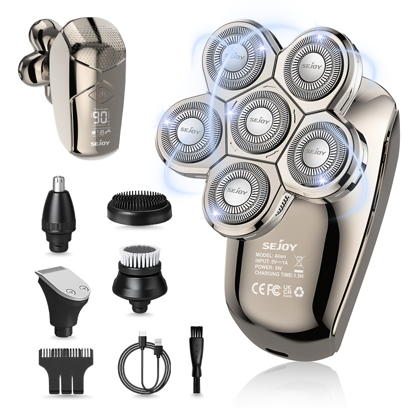 

Bald Men Electric Shaver, Men's Head Shaver, 6d Electric Head Shaver, Rechargeable Rotary Shaver Grooming Kit Men's Electric Shaver, Birthday And Holiday Gift.