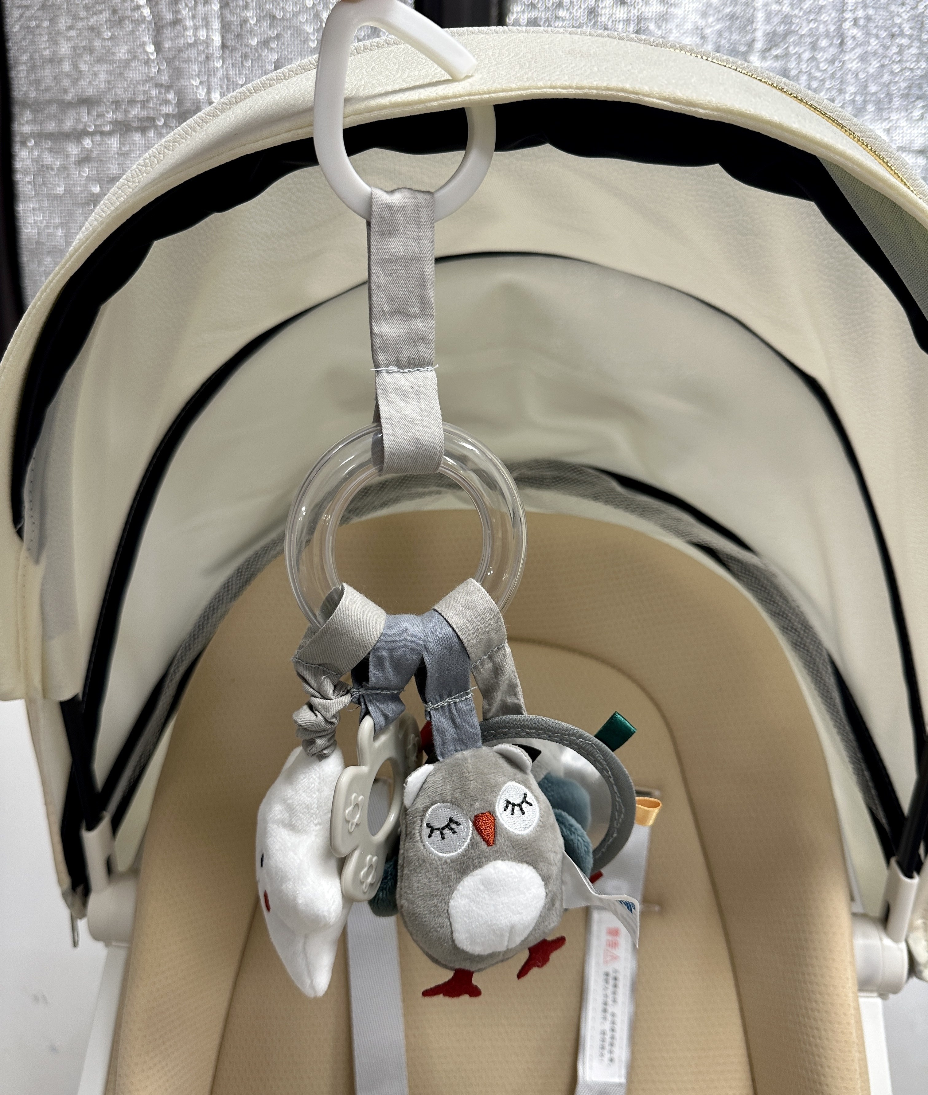   car seat hanging toy soft plush mobile accessory with mirror   and textured   fit for stroller and crib perfect birthday and halloween gift details 8