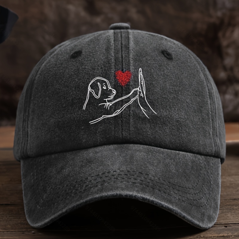 E-shop Herren Baseball Cap - Minimalistischer Hundeliebhaber Hut mit & Herz-Grafik, Leichtes Textil für & besondere Anlässe – Perfektes Geschenk für