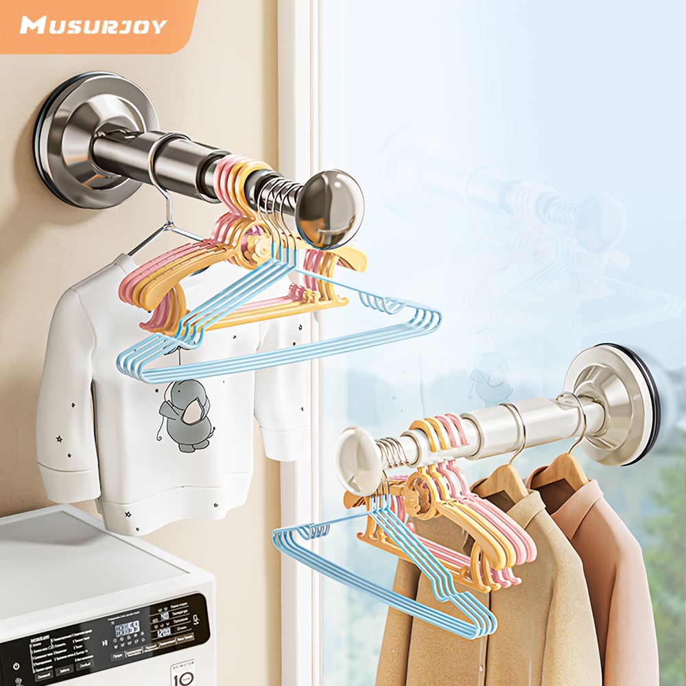 

Musurjoy Space-saving Hanger Organizer - Retractable, With Suction Cups, Plastic Storage Rack For Home Use