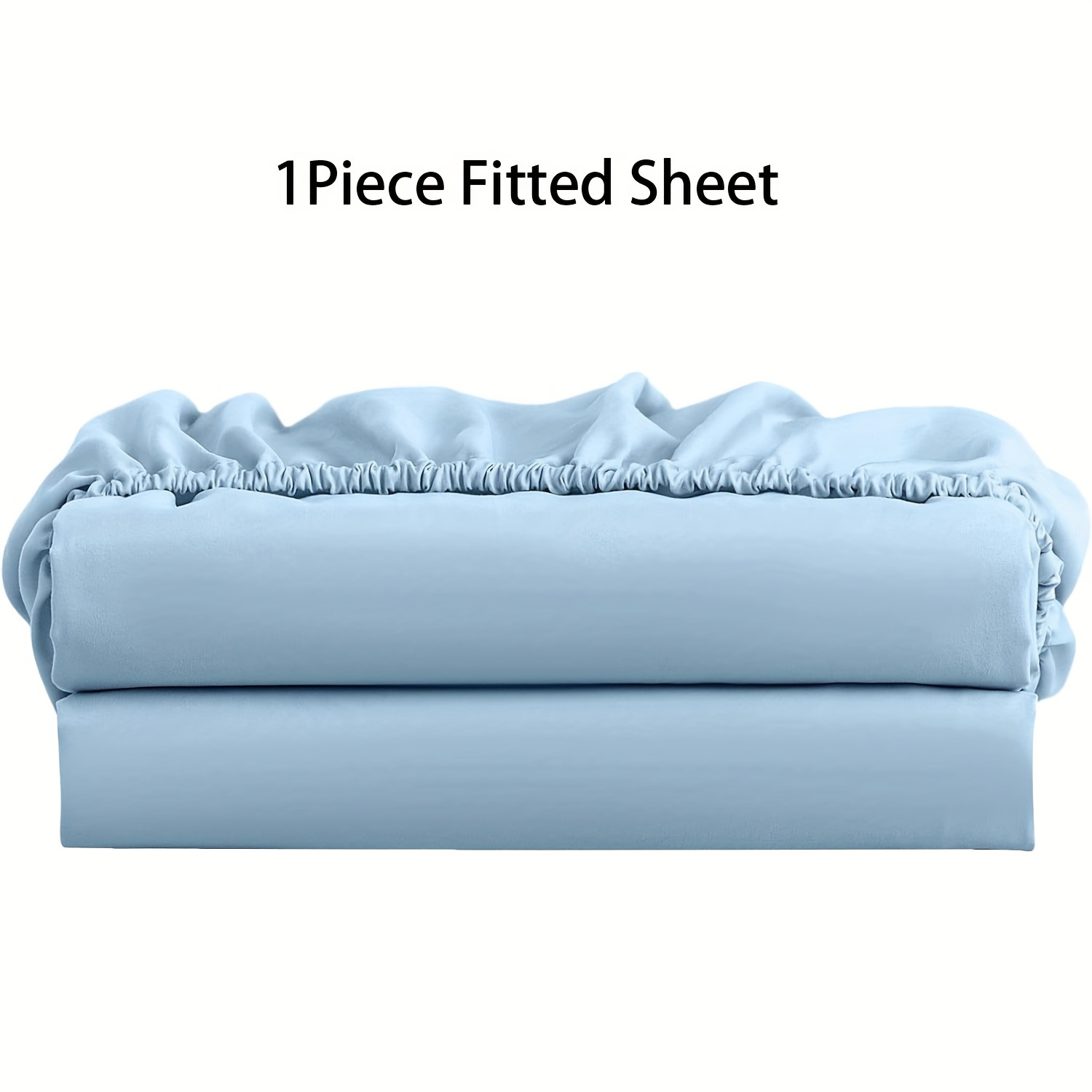 

Ultra-soft Sky Blue Fitted Sheet - Large, Breathable Microfiber With Deep Pockets - Perfect For All Bed Sizes