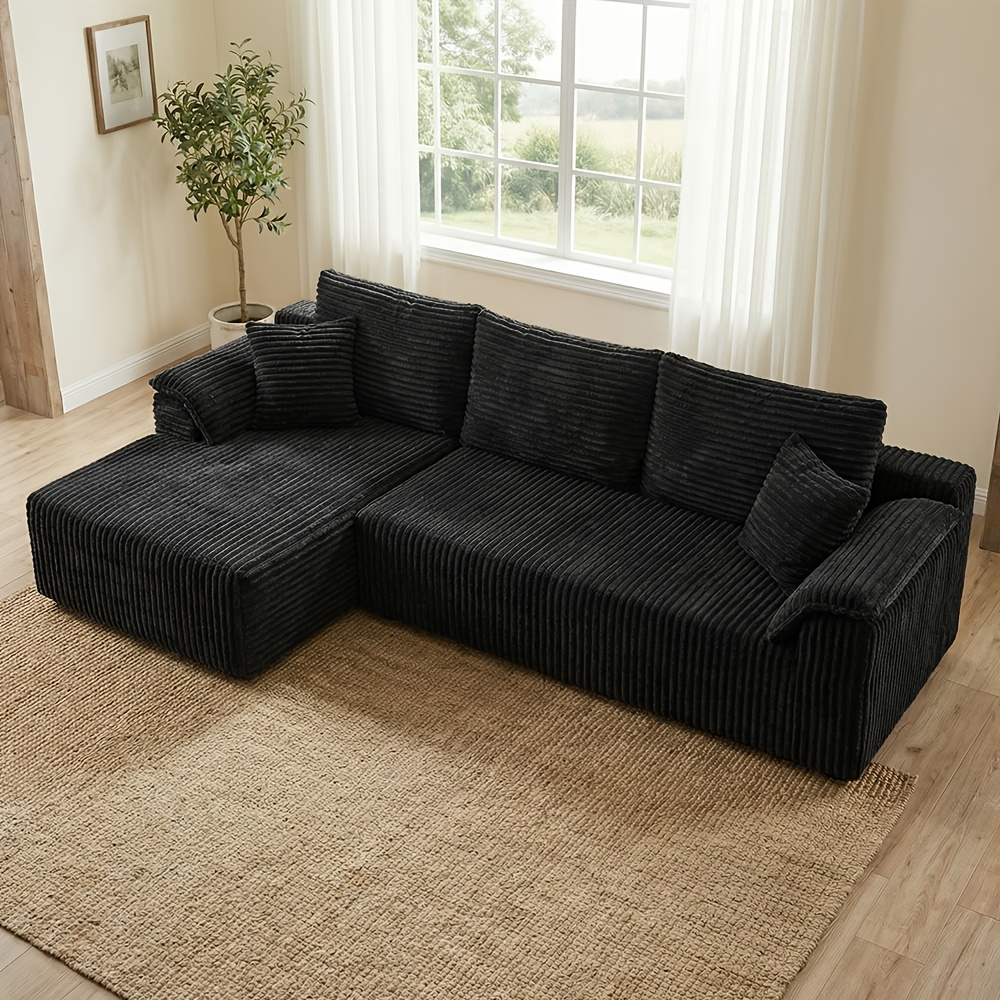Of And Classic Textures, , Sectional Sofa With L-shaped Chaise Lounge - Soft Memory Foam Cushions, Pet-friendly And Easy To Care For, , No Assembly Design, Deep Seat Experience