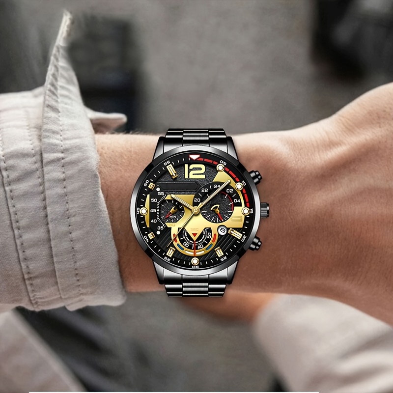 Men's Quartz Watch 6pcs Anniversary Birthday Gift Set