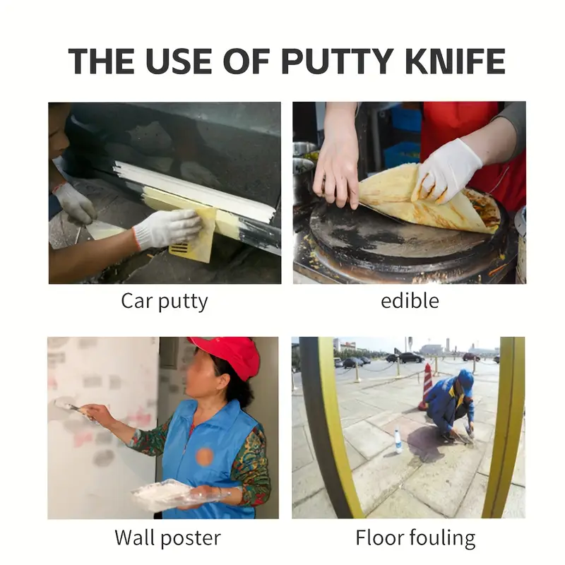 9 10pcs putty knife stainless steel paint scraper tool set with tape knife tool for repairing drywall removing wallpaper applying putty stucco cement adhesives details 6