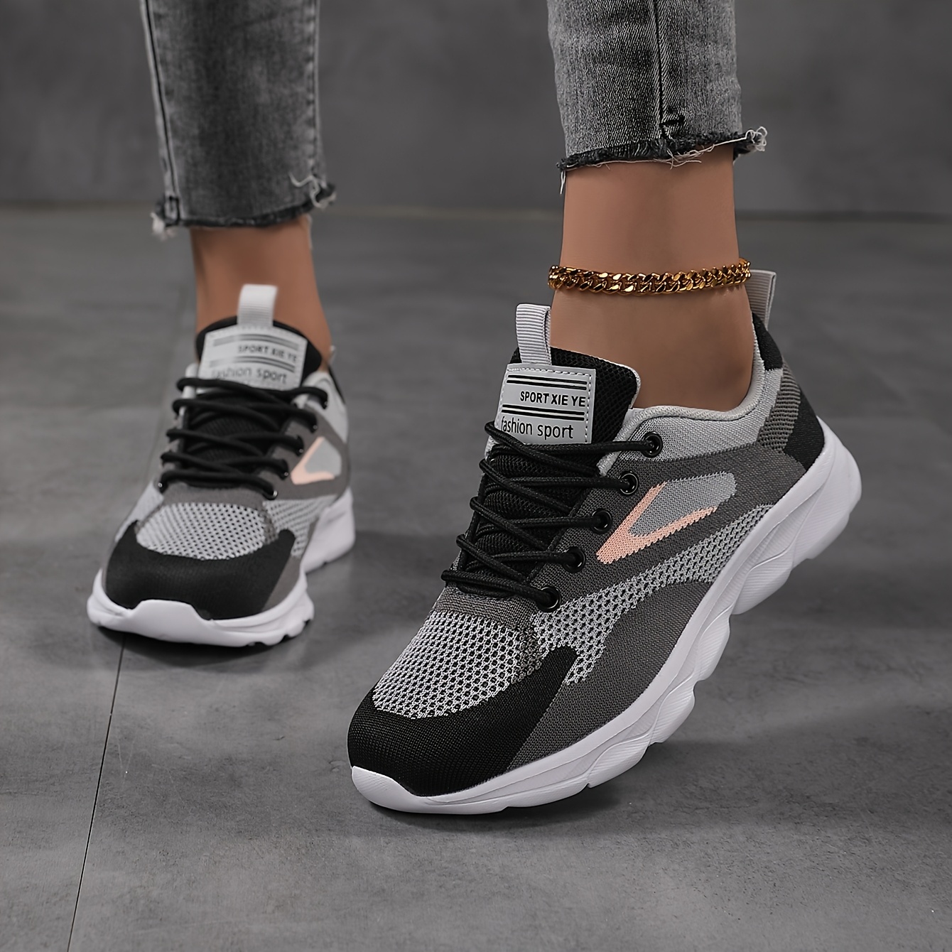 grey sneakers women sold on Temu United States