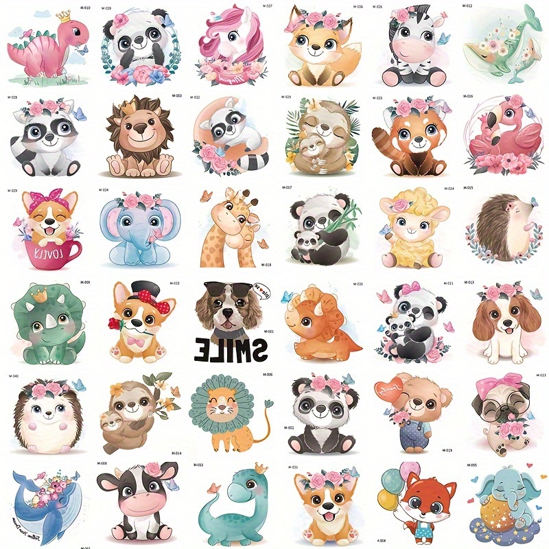 

40 Sheets Of Cute Animals Temporary Tattoos (dog/cat/lion/bear/panda/tiger), Waterproof Tattoos Stickers For Birthday Party Decorations, Fake Tattoos Ideal Gift For Girls Boys