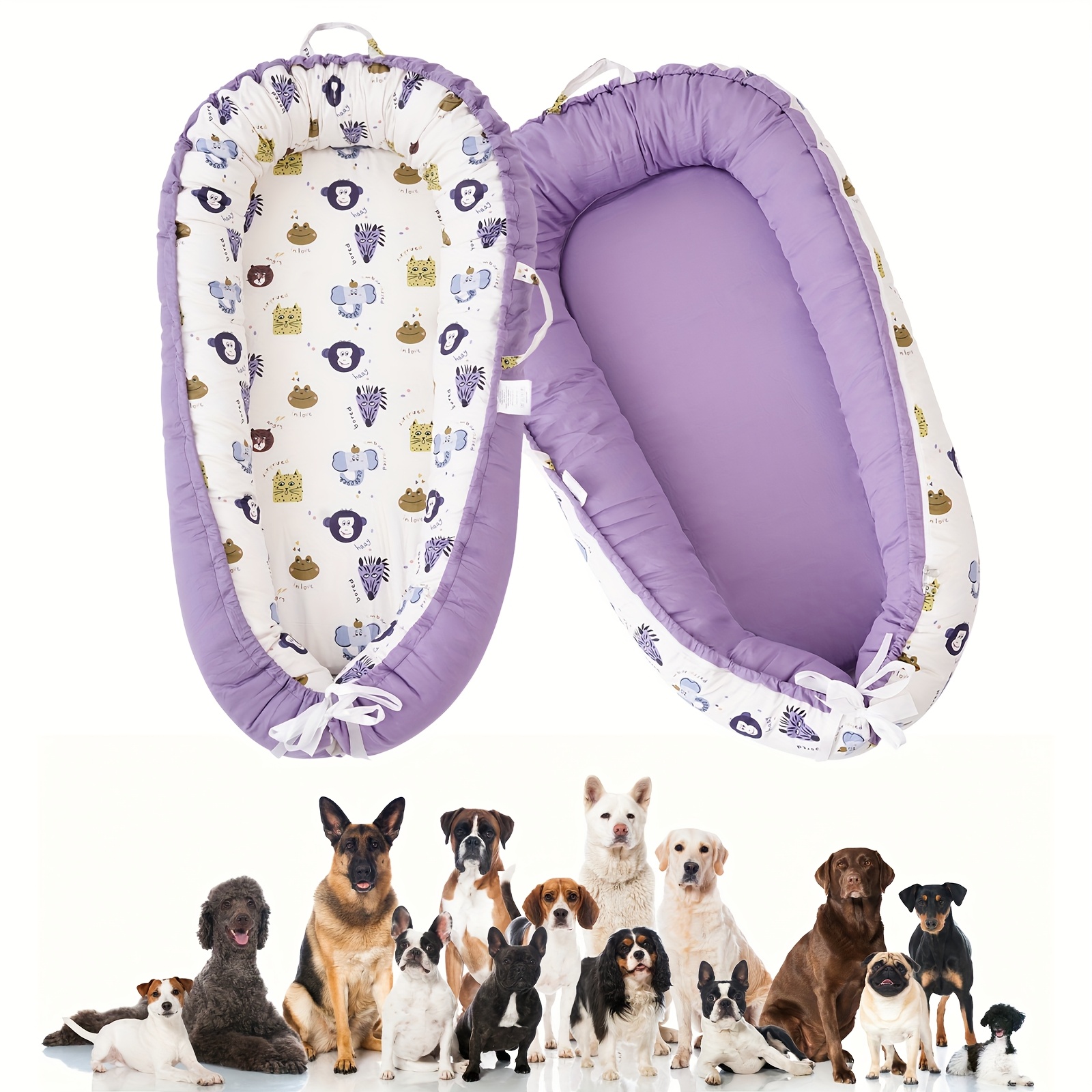 detachable washable portable pet bed breathable soft mattress with cute cartoon design lightweight comfortable for dogs cats travel friendly for home on the go use   bed   bedding plush fabric Product details 4