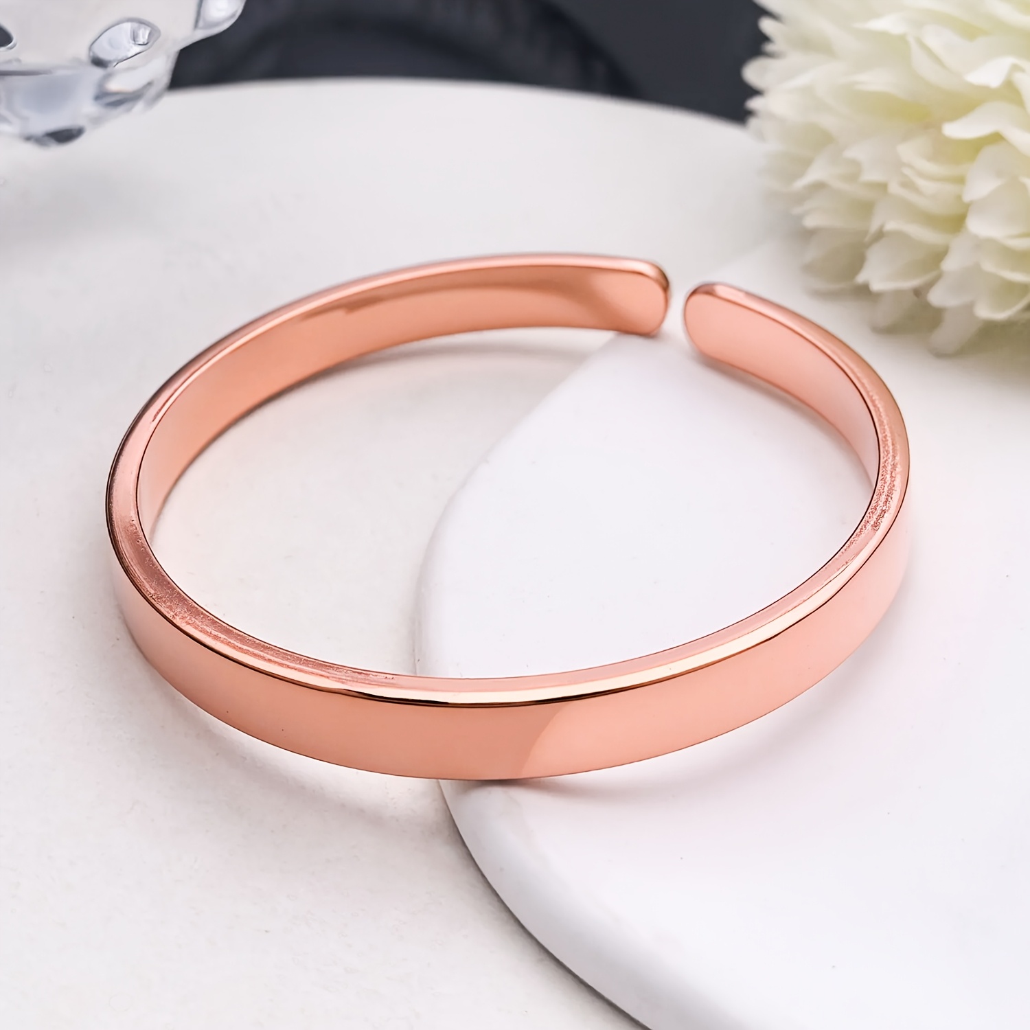 TEMU 1 pieza de pulsera de moda, joyería de diseño fácil, material de cobre puro, pulsera versátil para mujer, adecuada para hombres como para