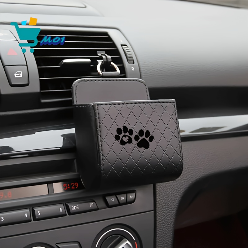 TEMU 1pc Prints With Heart Pattern Print Car Air Vent Hanging Storage Bag For Glasses, Cards, And Small Additions, Halloween Thanksgiving Universal