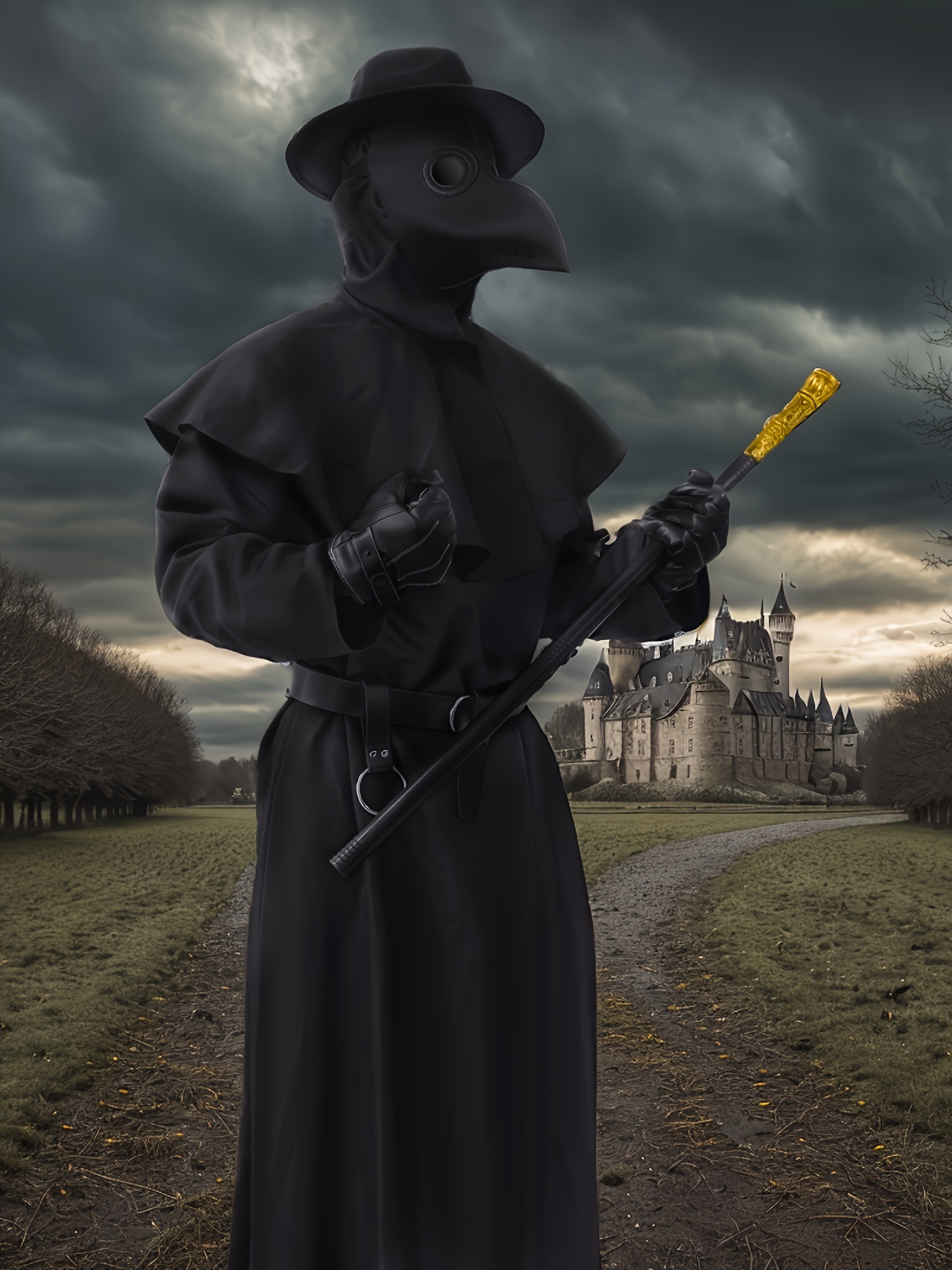 Halloween Costume Compatible Plague Doctor Mask