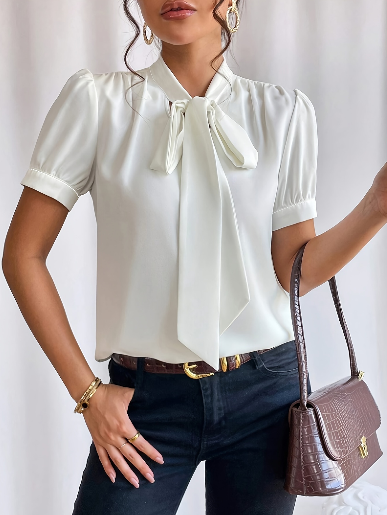 Corbata Cuello Para Blusas Blusa Con Cuello Corbata Compra Ahora