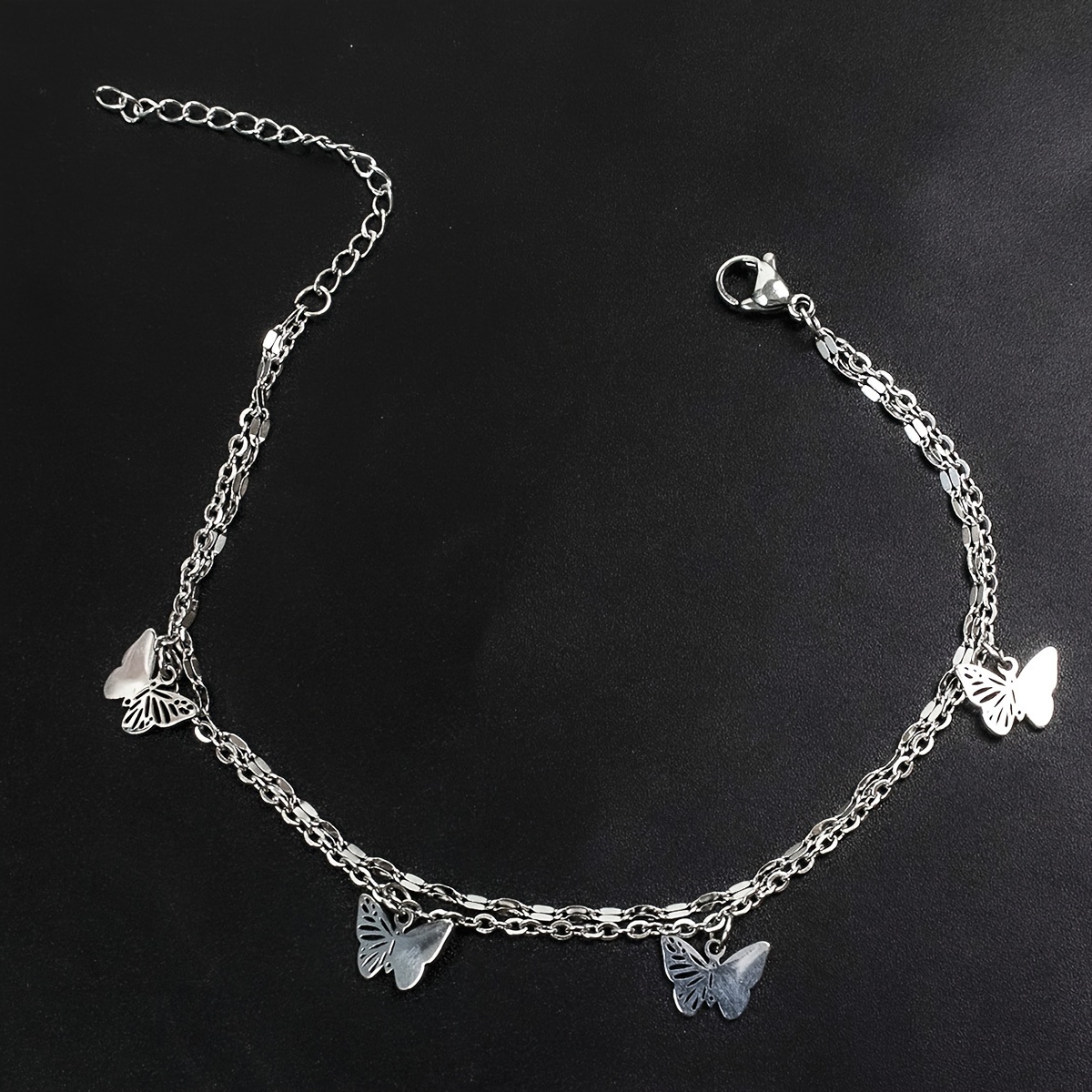 

1 Pc Silvery Butterfly Pendant Anklet Stainless Steel Jewelry Elegant Sexy Style For Women Summer Beach
