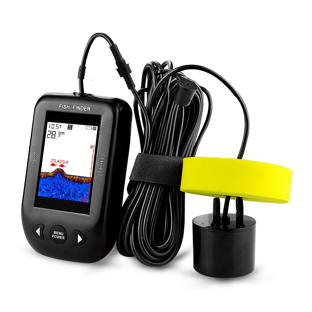 Xf03 100m Portable Fish Finder 45 Degrees Sonar Coverage Fishing Sonar  Sounder Alarm Transducer Fishfinder Fishing Echo Sounder - Sports &  Outdoors - Temu