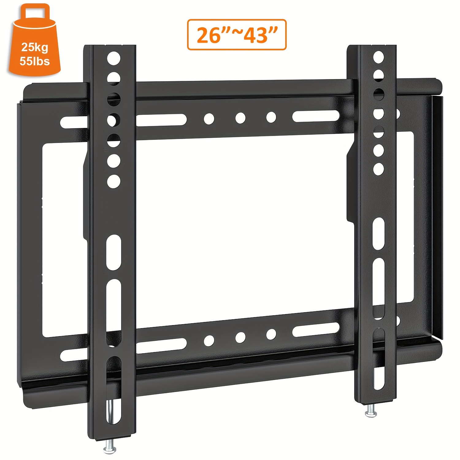 

1pc Universal Classic Tv Mount Bracket Fits 26~43" Low Profile Easy Install Matte Black